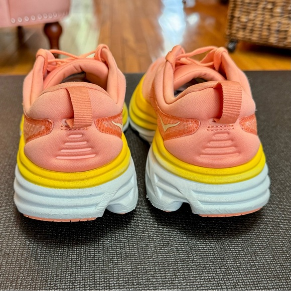 HOKA ONE ONE Bondi 8 Women’s Athletic Running Sneakers Orange and Yellow Sz 9.5 - Picture 6 of 10